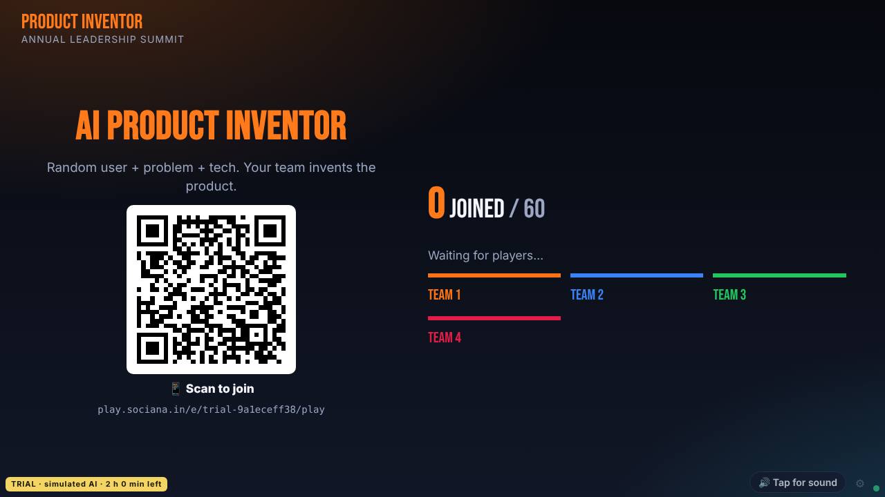 Creator Studio: the demo's opening screen