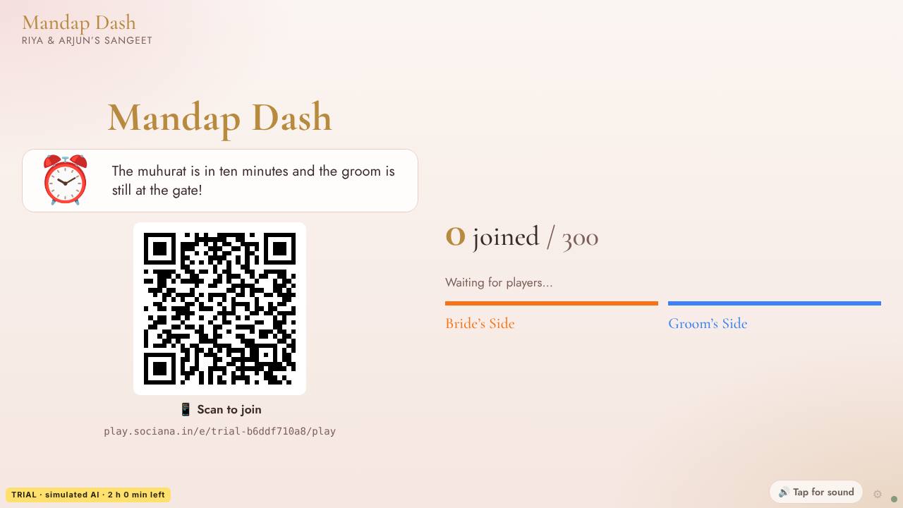 Rush Lanes: the demo's opening screen