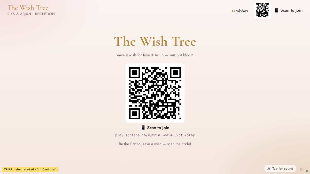Wish Wall: the demo's opening screen